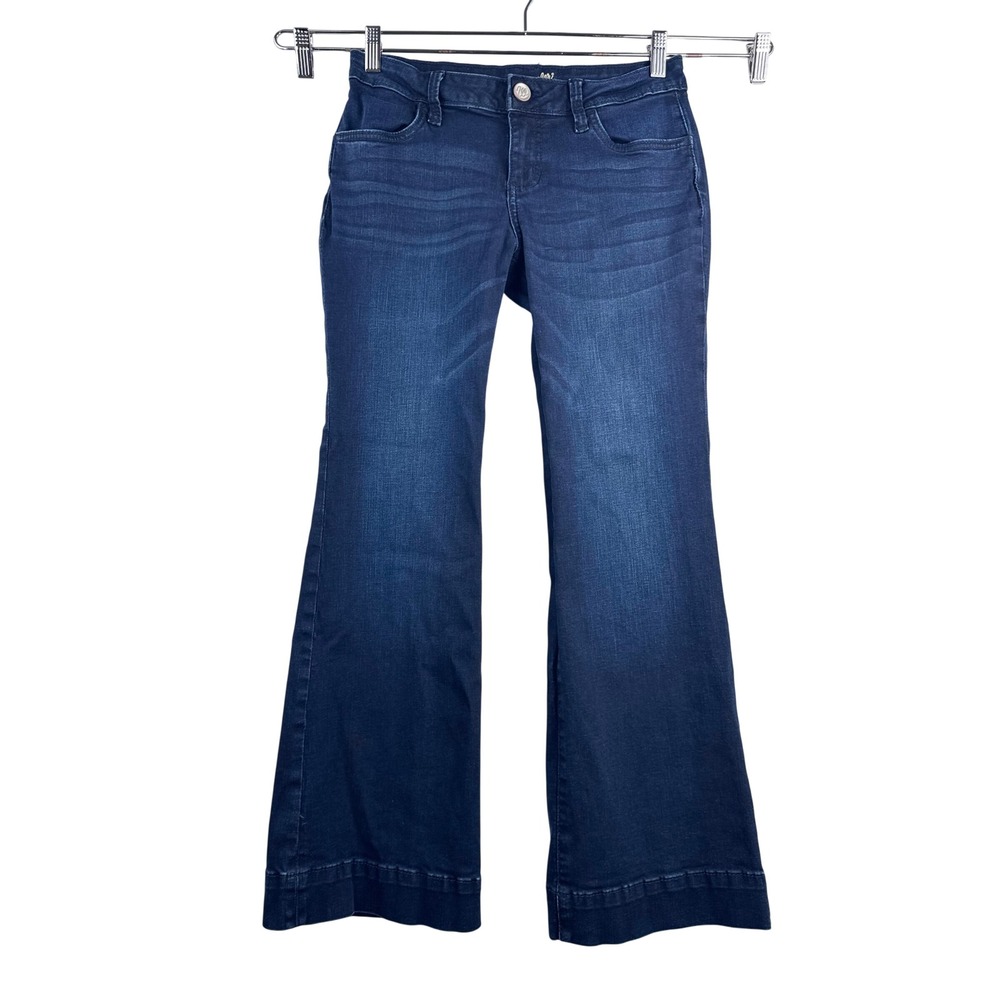 Wrangler Retro Mae wide leg‎ jeans low rise flare dark wash western boho sz 5/6